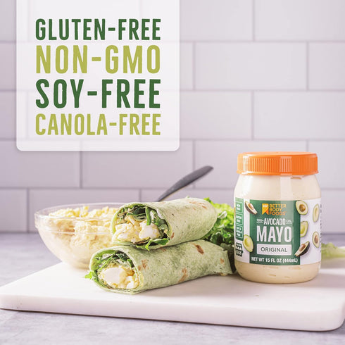(15 (Pack 2) BetterBody Foods Avocado Oil Mayonnaise, Non-GMO Mayo Spread Made with Cage-Free Eggs, Paleo Ounces)