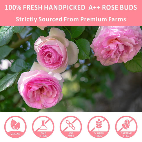 Goofoo Dried Rose Buds Rose Tea, Edible Whole Dry Roses, Premium Loose Leaf Herbal Tea, Ideal for Gift - 2.8 oz