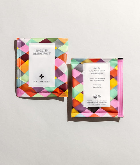 50 Art of Tea | Organic English Breakfast Tea | Pyramid Tea Bag Sachet Bulk Box