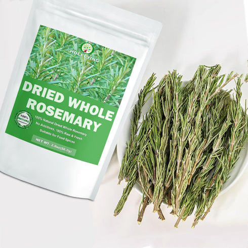 HOLFLYING 100% 2.0 30~40 Natural Dried Whole Rosemary Sprigs, ounces, Rosemary Sprigs Spices, Pcs Sprigs, Perfect