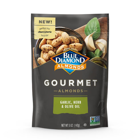Blue Diamond Almonds, Gourmet Specialty Garlic, Herb, and Olive Oil Flavored Classic