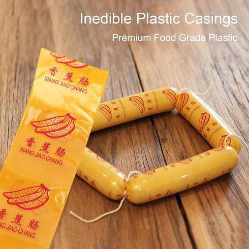 Plastic Inedible Sausage Casings, High Temperature Proof Casings for Homemade Sausages Ham, Hot Dog Ham, Breakfast