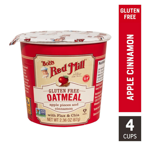 Pack 1 (Pack 12) Bob's Red Mill Oatmeal Cup Variety (Classic, Maple, Apple), cup of - Non GMO, Whole Grain, Kosher