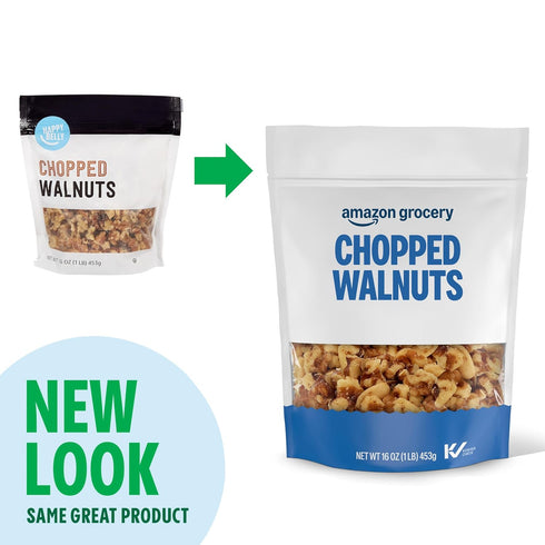 16 Oz Packaging Amazon Grocery, Chopped Walnuts, (Previously Happy Belly, May Vary)