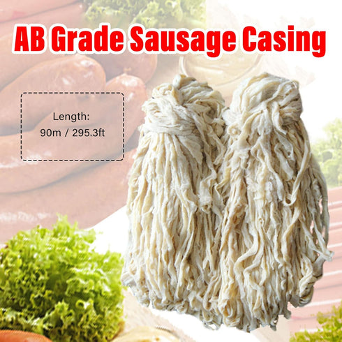 Xcello 90m Salted Sheep Sausage Casing, Length for Delicious Homemade Sausages in Home Kitchen