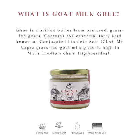 30 59 10 oz Mt. Capra Goat Milk Ghee | Grass-Fed Clarified Butter High in MCT Oil Perfect for Bulletproof Coffee, Keto