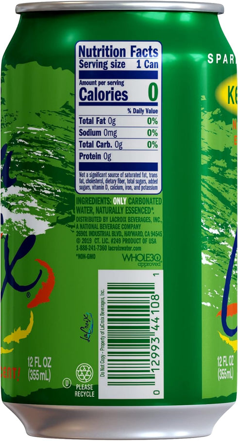 12 Oz, 12 Pack La Croix, Water Sparkling Key Lime, Fl