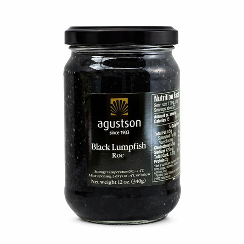 Agustson Black Lumpfish Caviar Roe, 12 oz Product of Denmark | Gourmet