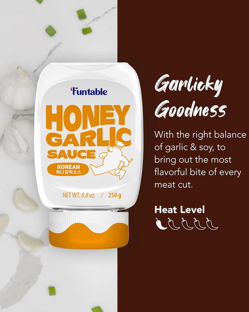 (8.8 oz, 250g) Funtable Honey Garlic Sauce (Halal) - Honey Garlic Flavor, Easy to Use. Perfect Sauce for Chicken