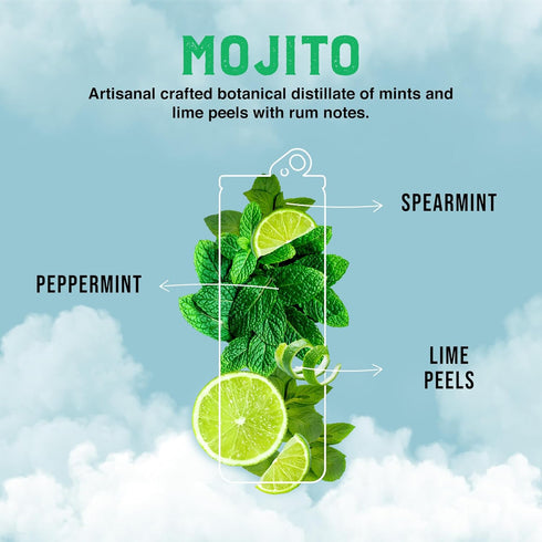 70 Pack 12 (12 oz CLEVER - Mojito, Nonalcoholic Mocktails for Any Occasion, Sugar-Free Beverages with Botanical