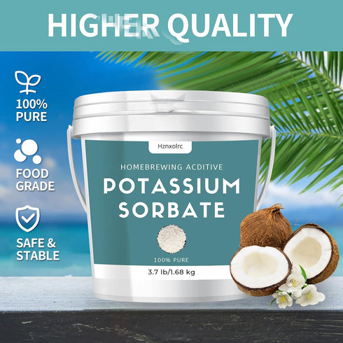 3.7 lb 100% Potassium Sorbate Food Grade, Pure, Premium Potassium Sorbate for Wine Making, Home Brewing, Cakes, Soft
