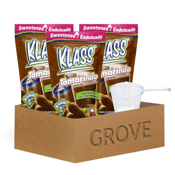 GROVE 3x Klass Bev Mix Tamarindo Sweetened 14.1 OZ Bundle with Measuring Cup