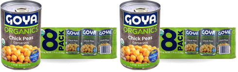 Goya Organic Chick Peas Garbanzo Beans, Low Sodium with Sea Salt, 15.5
