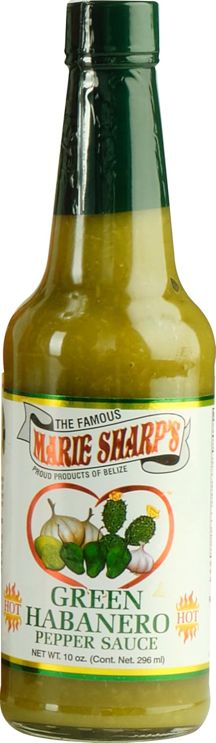 Marie Sharps Green Habanero Hot Pepper Sauce, MildMedium Heat | All-Natural Belizean