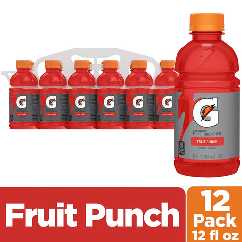 12 Oz (Pack 12) Gatorade Thirst Quencher,Fruit Punch, Fl