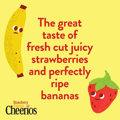 14.9 OZ (Pack 2) Cheerios Strawberry Banana Cheerios Heart Healthy Cereal, Gluten Free Cereal With Whole Grain Oats