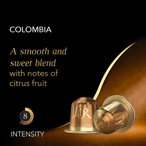 L'OR 50 Count Espresso Capsules, Colombia, Single-Serve Aluminum Coffee Capsules Compatible with the BARISTA System