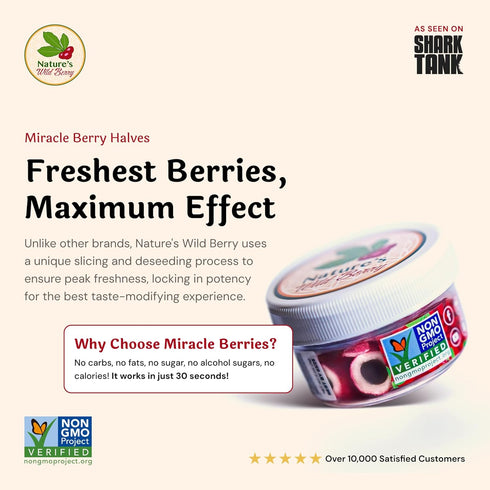 The Travel Jar, Miracle Berry As Seen On TV & Tiktok, Premium Ledidi Fruit By Nature's Wild Berry, Turn Sour Sweet