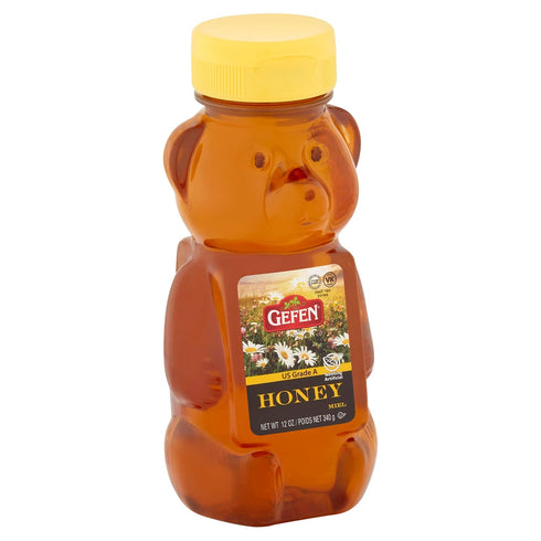 100% 12 oz Gefen Honey Bear, Pure Clover Honey
