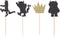 24 Counts Black and Gold Glitter Cupcake Toppers, Where the Wild Things Are Inspired Birthday Party Decorations