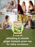 100 Count, TeeLux Ginger Turmeric Green Tea Bags, Smooth Steamed Green Tea with Spicy Ginger, Earthy Turmeric & Sweet