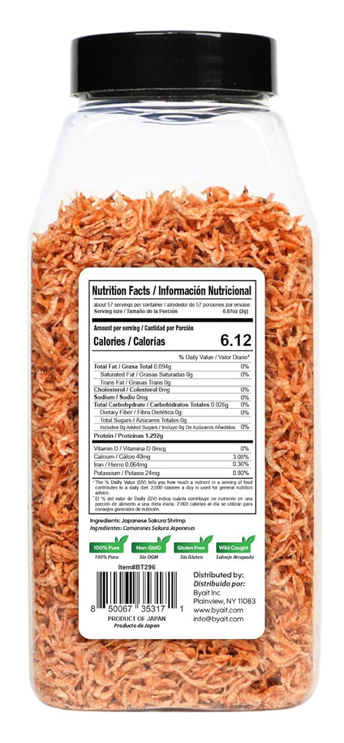 (5 oz) (4 oz) Byait Bundle Whole Dried Shrimp and Dried Japanese Sakura Shrimp