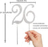 26 Years Birthday Cake Topper - Crystal Rhinestone 26th Wedding Anniversary or 26 Years Old Decoration