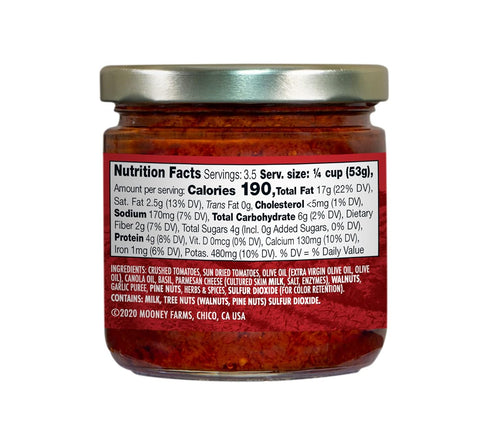 Bella Sun Luci Sun Dried Tomato Bruschetta Spread with Italian Basil, Mediterranean Italian Style Sun-Ripened Tomatoes