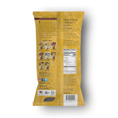 3lb MOCAFE White Chocolate Frappe Mix, Instant Blended Ice Beverage Powder, Bulk Bag