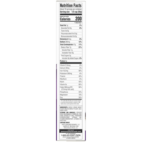 Post 20.5 OZ (Pack 4) Grape Nuts Original Breakfast Cereal, Crunchy Whole Grain Wheat and Barley Cereal, Non-GMO