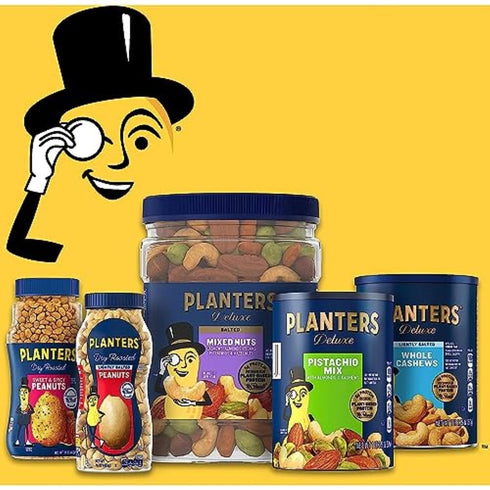 12.5 oz (Pack 6) PLANTERS Redskin Spanish Peanuts, Roasted Salted Peanuts Jars