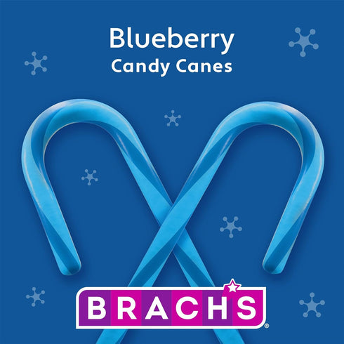 5.3 oz 12 Count Brach's Blueberry Candy Canes, Christmas Candy, Holiday Ornaments, Box