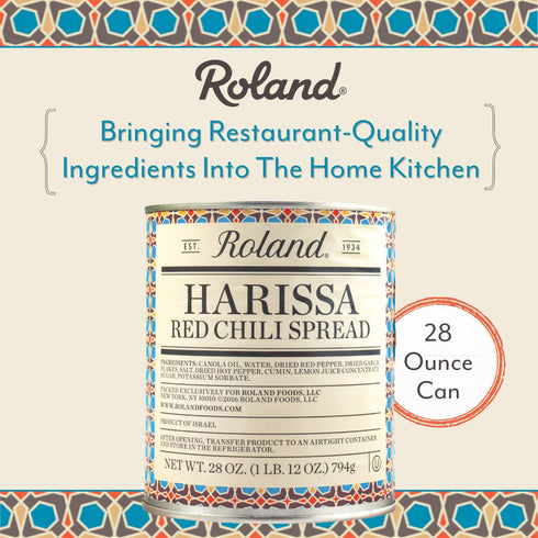 28-Ounce Roland Foods Harissa Red Chili Spread, Specialty Imported Food, Can