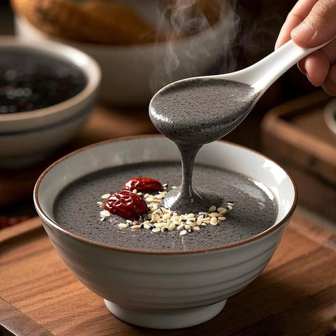 SXRFYFCL mulberry 17.64ounces, 1 (500 Black sesame walnut powder, grain Congee, black sesame walnut soup, instant soup