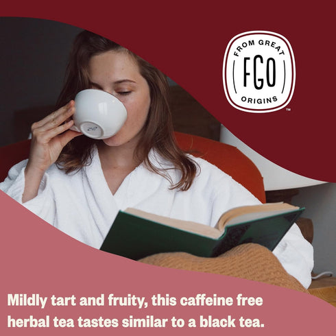 FGO Organic Red Raspberry Leaf Tea Bags - 100 Eco-Conscious, Caffeine Free, Resealable Bag