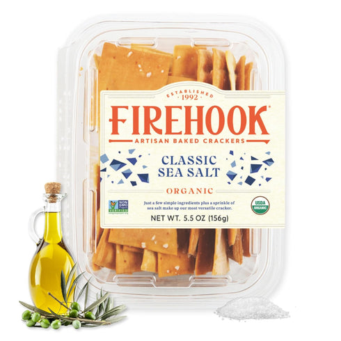 Firehook Sea Salt Crackers Artisan Baked, Uniquely Crunchy, Baked with Simple Ingredients