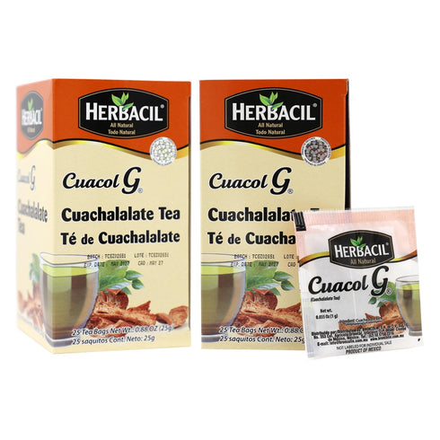 Herbacil Te de Cuachalalate - 2-Pack of 25 Tea Bags per Box (50 Bags)