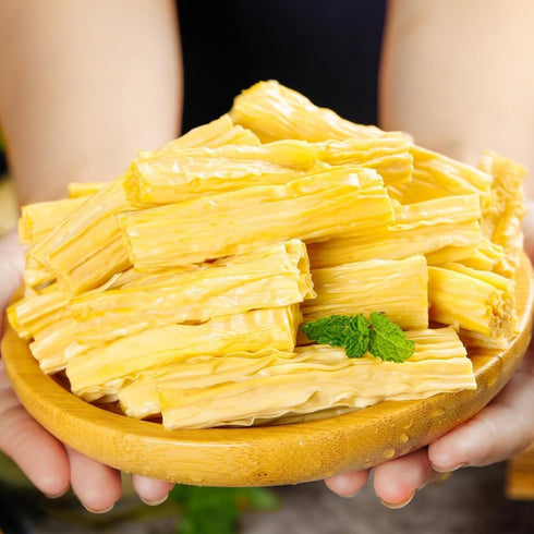 WJDDMGO 180g/6.34oz Yuba Tofu Skin, Dried Bean Curd Sticks, Asian Handmade Dried Beancurd Stick, Shelf-Stable Pantry