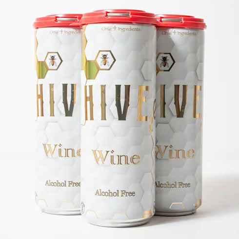 Hive Zero Proof Wine (0.0% ABV), Honey, Cider, Reisling Grape, 4 Pack