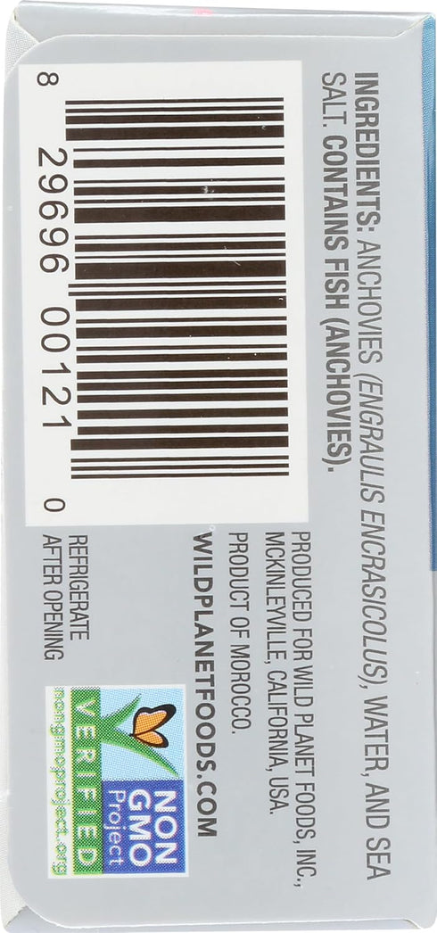 4.4 oz Wild Planet White Anchovies Lightly Salted in Water