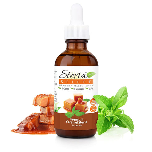 Stevia Select Caramel Flavored Liquid Stevia - Zero Calorie Sweetener for Coffee, Tea, Baking (300 Servings, 2 Oz)