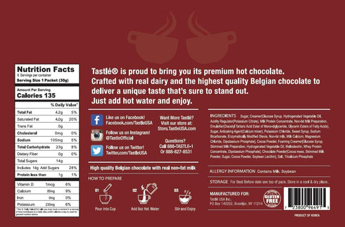 Packets, 12 Count Cafe Tastle Single Serve Rich Hot Chocolate Mix