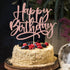 Glitter Happy Birthday Cake Topper, Rose Gold Anniversary Celebration Party Decoration Supplies for Birthday Cake