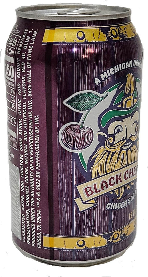 Vernors 12-fluid 12-count pack ginger ale (soda) Black Cherry flavored soda pop, ounce cans, fridge