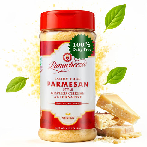Panacheeza Plant-Based Grated Parmesan Cheese Dairy-Free Vegan Cheese with Cashews, Nutritional Yeast,