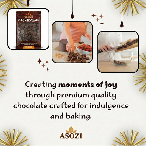 5 80oz Milk Chocolate Melting Wafers - pounds of Milk Chocolate Cocoa Lite, Perfect for Melting and Dipping, and Dubai