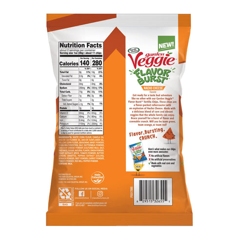 2 Oz (Pack 12) Sensible Portions Garden Veggie Flavor Burst Tortilla Chips, Nacho