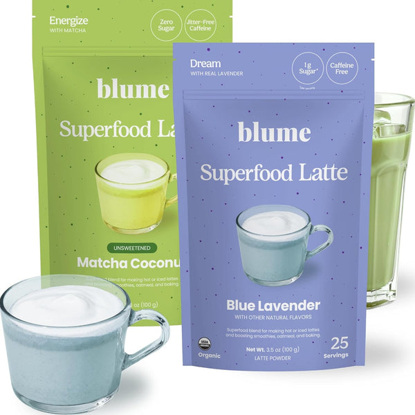 Blume Matcha Coconut & Blue Lavender Latte Powder Variety Pack - Organic