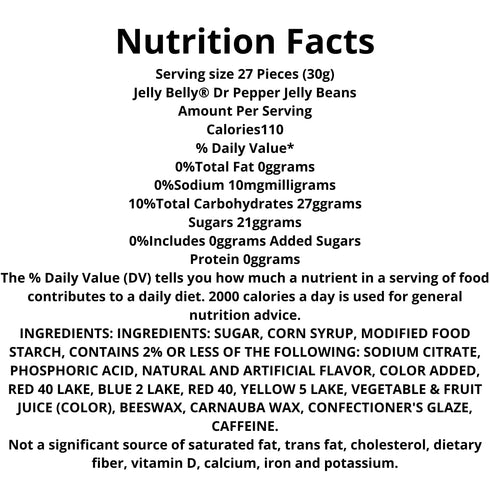 Pack 3, 3.5 Sweetzo - Dr. Pepper Jelly Beans, Soda Flavored Chewy Candies, Bulk Individually Bagged Shareable Candies