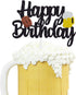 Cheers Cake Topper - Gold Glitter Cheers to 30 40 50 60 Years Birthday Decoration, 7.5x4.6 inches, 1 pcs